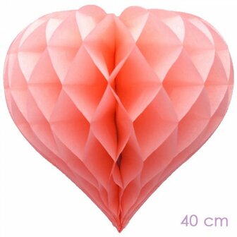 Honeycomb hart baby roze 40 cm