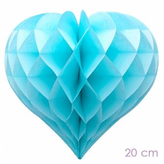 Wabenball Herz Hellblau 20 cm