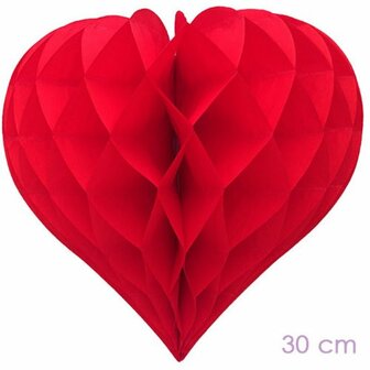 Wabenball Herz Rot 30 cm