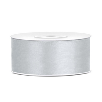 Satinband Silber 25mm / 25 m