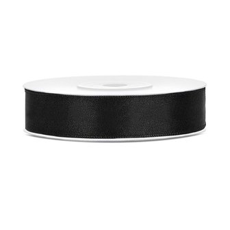 Satinband Schwarz 12 mm / 25 m