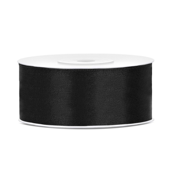 Satinband Schwarz 25 mm / 25 m