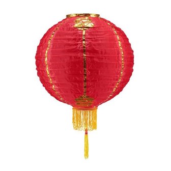 Traditioneller chinesischer Lampion 50cm - Nylon rot