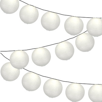 Lampionpakket - Wit - 20-delig - incl. LED string