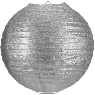 Lampion zilver glitter 80cm
