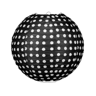 Lampion polkadot zwart 35cm