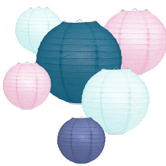 Lampionpakket - Papier - Duck Egg &amp; Blush - 20-delig