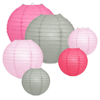 Lampionpakket - Papier - Colour me Pink - 10-delig