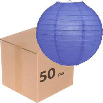 50 x Lampion 25cm - Bosbes rijstpapier 