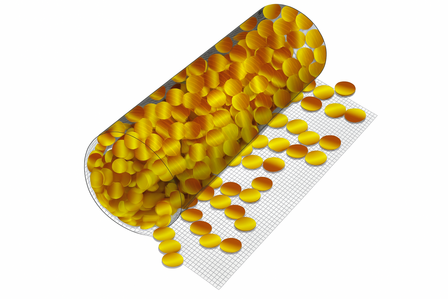 ACHTUNG: LIEFERZEIT 4&ndash;5 WOCHEN  GOLDENE DOTS auf Rolle &ndash; 20 Meter lang, 1 Meter breit  SPEZIFIKATIONEN: &bull; 