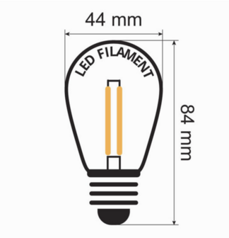 Prikkabel set 10 meter met LED lampen met dubbele filament