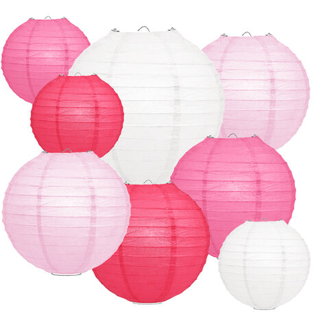 Lampionpakket - Papier - Roze - 40-delig