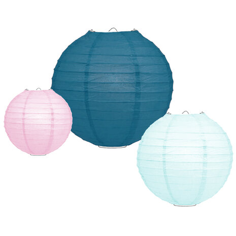 Lampionpakket - Papier - Duck Egg & Blush - 10-delig