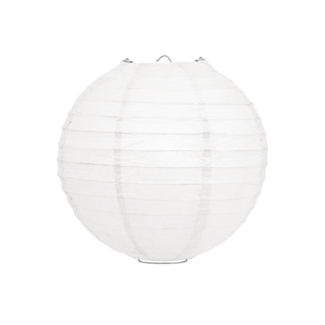 Lampion wit rijstpapier - 25cm - karton 50 stuks