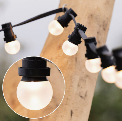 Prikkabel set 10 meter met mat witte LED lampen