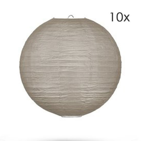Lampionpakket - Okergeel &amp; Kiezelgrijs - 20-delig - incl. LED string 03