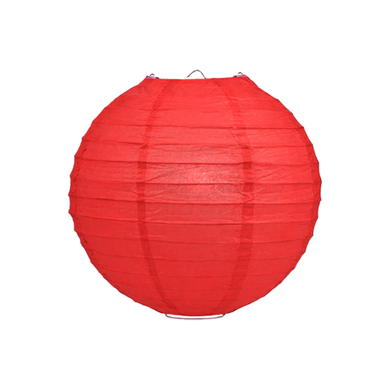 50 x Lampion 25cm - rood rijstpapier 
