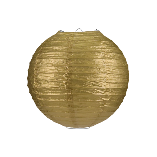 50 x Lampion 25cm - Goud rijstpapier 