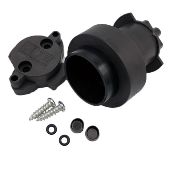 Losse E27 fitting incl. afdichtring - zwart