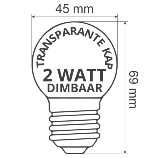 abel set met 2 watt dimbare LED lampen met LEDs in bodem Prikkabel set met 2 watt dimbare LED lampen met LEDs in bodem Prikkabe
