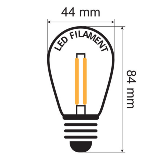 Prikkabel set met LED lampen met dubbele filament - dimbaar