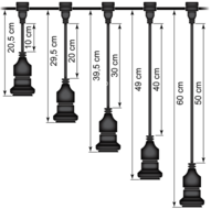 Hangende fitting (zwart) - zelfmontage (excl. lamp)
