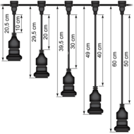 Hangende fitting (wit) - zelfmontage (excl. lamp)