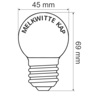 Warm witte lampen met melkwitte kap, dimbaar, &Oslash;45 - 2 watt (2650K)