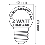 abel set met 2 watt dimbare LED lampen met LEDs in bodem Prikkabel set met 2 watt dimbare LED lampen met LEDs in bodem Prikkabe