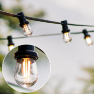 Prikkabel set met LED lampen met dubbele filament - dimbaar