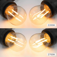 Prikkabel set met LED lampen met dubbele filament - dimbaar