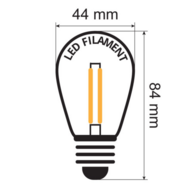 Prikkabel set met LED lampen met dubbele filament - dimbaar
