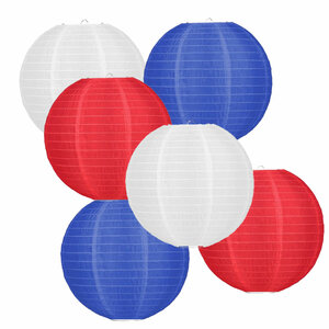 Lampionpaket - Nylon - Flag Red White Blue - 30-teilig M/35cm