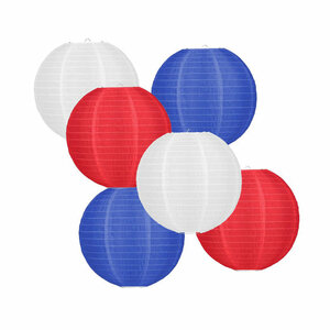 Lampionpaket - Nylon - Flag Red White Blue - 30-teilig S/25cm