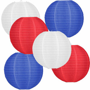 Lampionpaket - Nylon - Flag Red White Blue - 30-teilig L/50cm