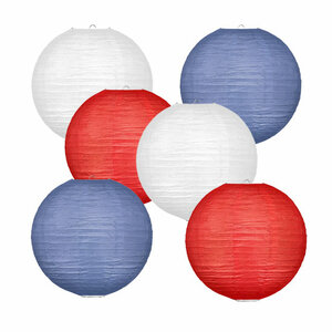 Lampionpaket - Papier - Flag Red White Blue - 30-teilig  M/35cm