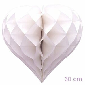 Wabenball Herz Weiß 30 cm Wabenball Herz Weiß 30 cm