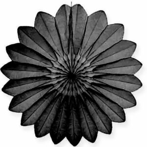 Papierfächer Schwarz 67cm