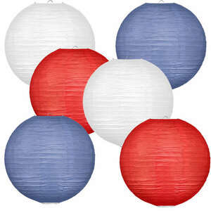 Lampionpaket - Papier - Flag Red White Blue - 30-teilig L/50cm
