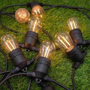 Solarlichtkabel 10 Meter 20 Lichter mit Doppelfaden, 10W Solarpanel