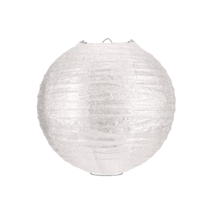 Weißer Papierlampion mit Glitzer 25cm Weißer Papierlampion mit Glitzer 25cm