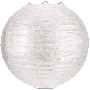 Weißer Papierlampion mit Glitzer 80cm Weißer Papierlampion mit Glitzer 80cm