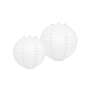 Lampion Set - Papier - 10 Teilig - Weiß