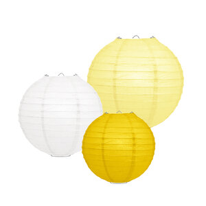 Lampion Set - Papier - Gelb - 10-teilig