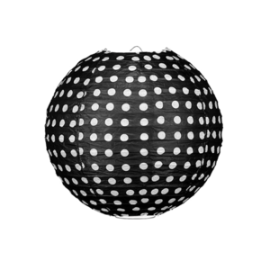 Lampion Schwarz mit Polka Dots 25cm