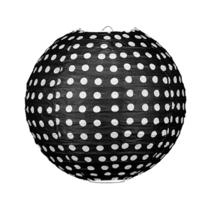 Lampion Schwarz mit Polka Dots 35cm Lampion Schwarz mit Polka Dots 35cm