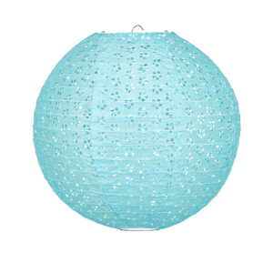 Lampion Blau mit Spitzeneffekt 35cm Lampion Blau mit Spitzeneffekt 35cm