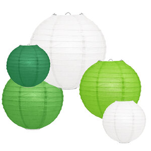 Lampion Set - Papier - Grün - 20-teilig