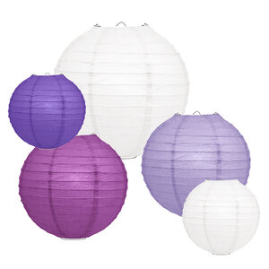 Lampion Set - Papier - Violett - 20-teilig