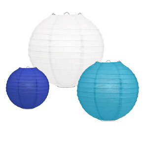 Lampion Set - Papier - Blau - 10-teilig